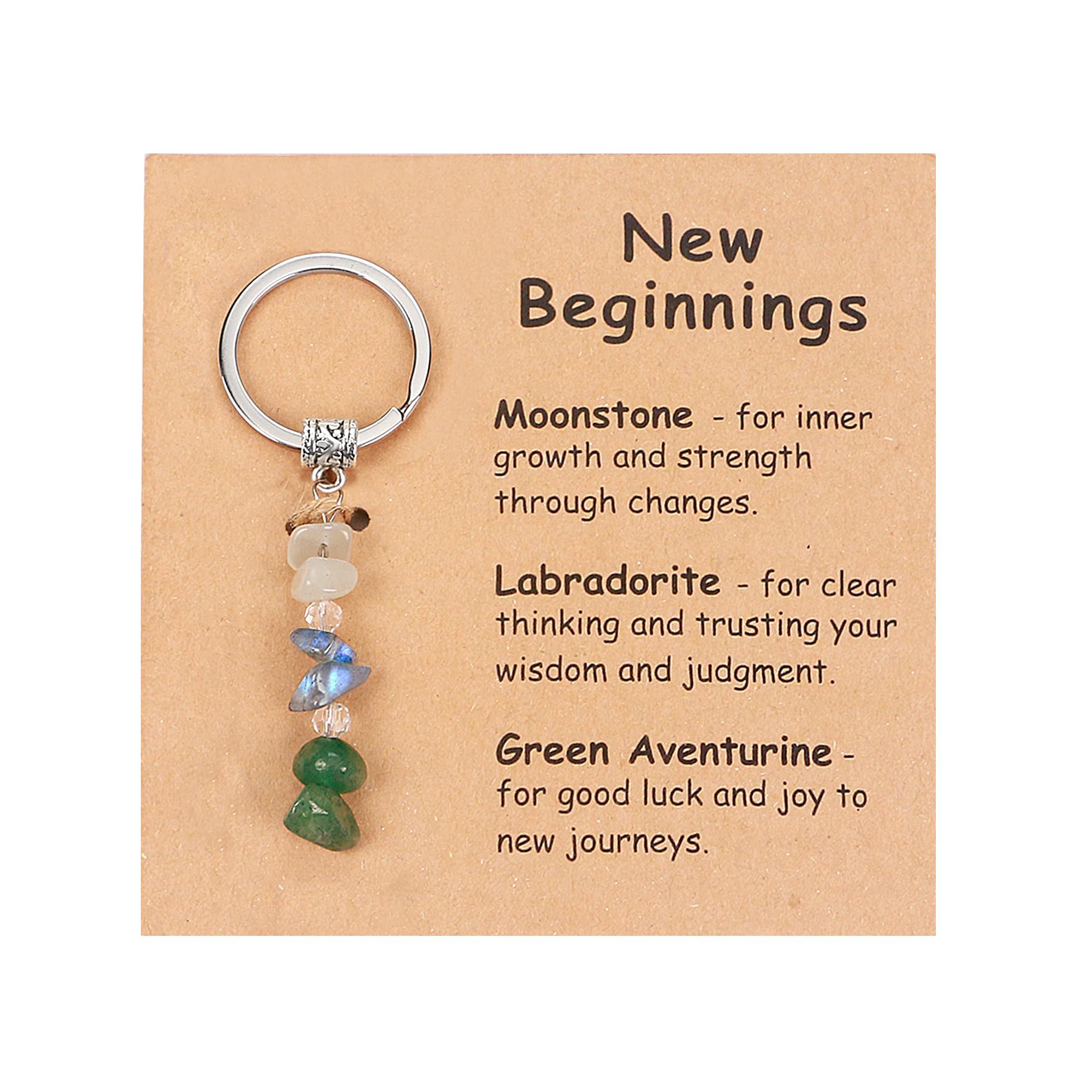 Virelle New Beginnings Crystal Keyring for Women, Good Luck Gift for New Job, Farewell, Retirement or New Home