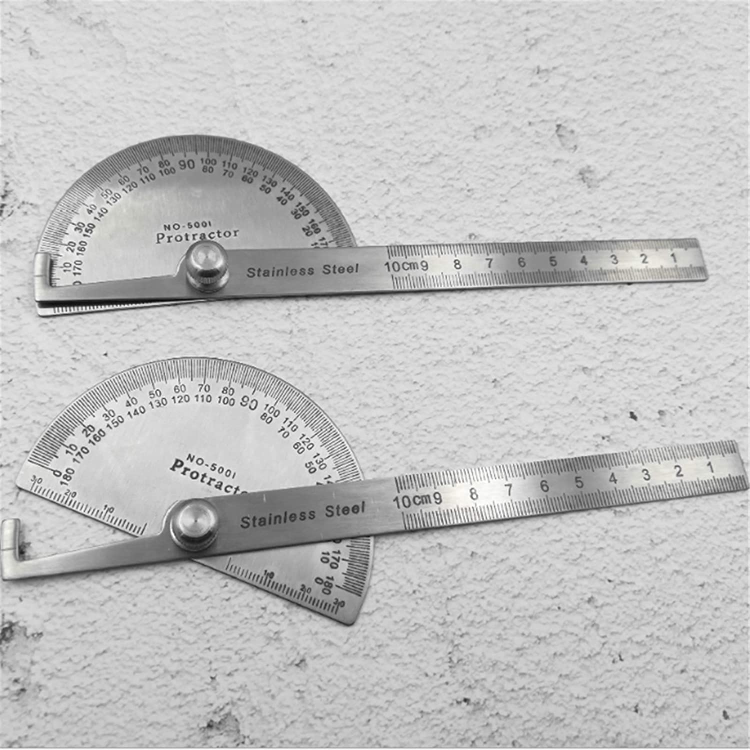 WJJ Righello Angolo di visualizzazione Digitale 5pcs Righello Angolo 180 Angolo Calibro Angolo 100mm Righello Angolo Righello in Acciaio Inox Righello 0-180 ° semicerchio