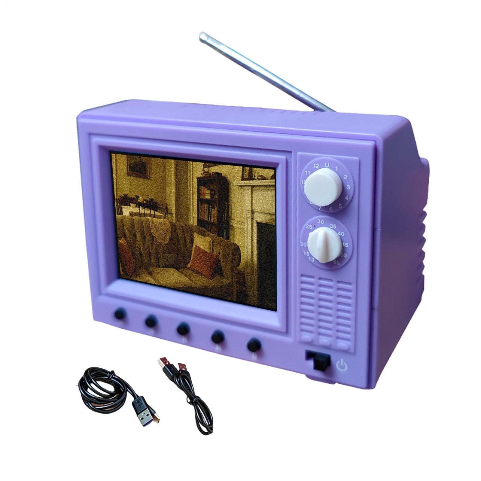 Televisor Retro Pantalla 720p Compacta 8 GB De Memoria Decoración Hogar