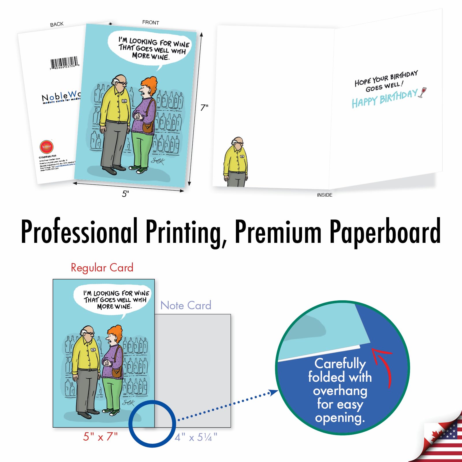 NobleWorks - 1 Carte De Vœux D'anniversaire Humoristique De Dessin