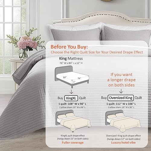 Vista 87 de KASENTEX - Juego de edredón lavable a máquina, cubrecama muy suave, ligero, lavado a la piedra, con costuras detalladas, matrimonial/queen con 2