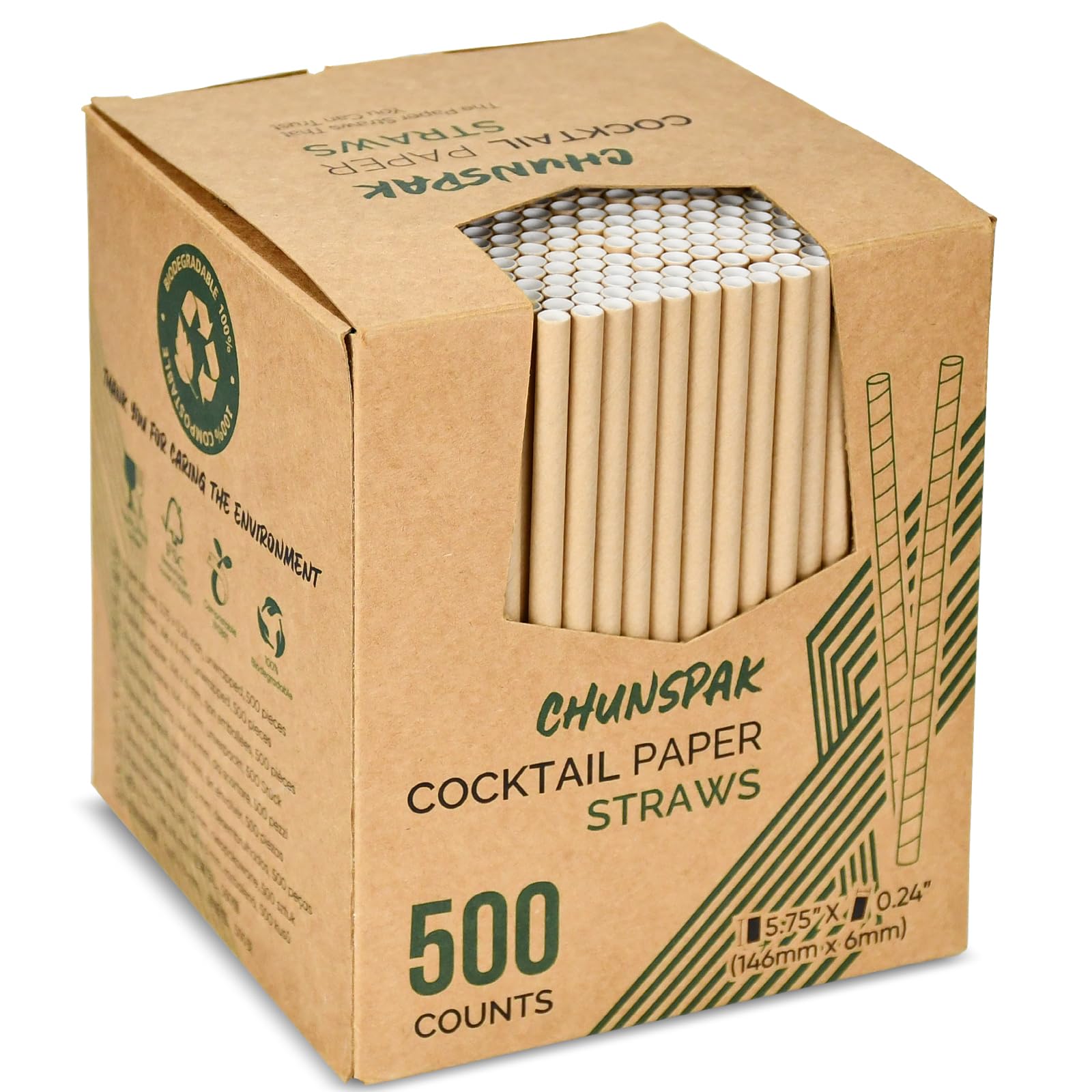 Chunspak short cocktail straws