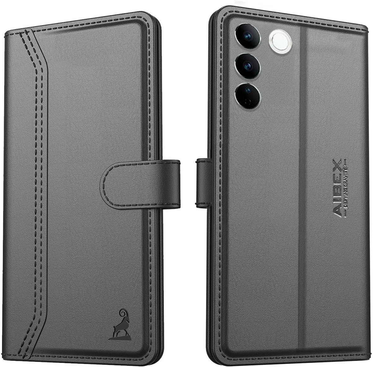 AIBEX ® Vivo V27 / Vivo V27 Pro Flip Cover Leather Finish | Inside TPU with Card Pockets | Wallet Stand | Complete Protection Flip Case Black (B0BX3WWGCV) Amazon Price History, Amazon Price Tracker