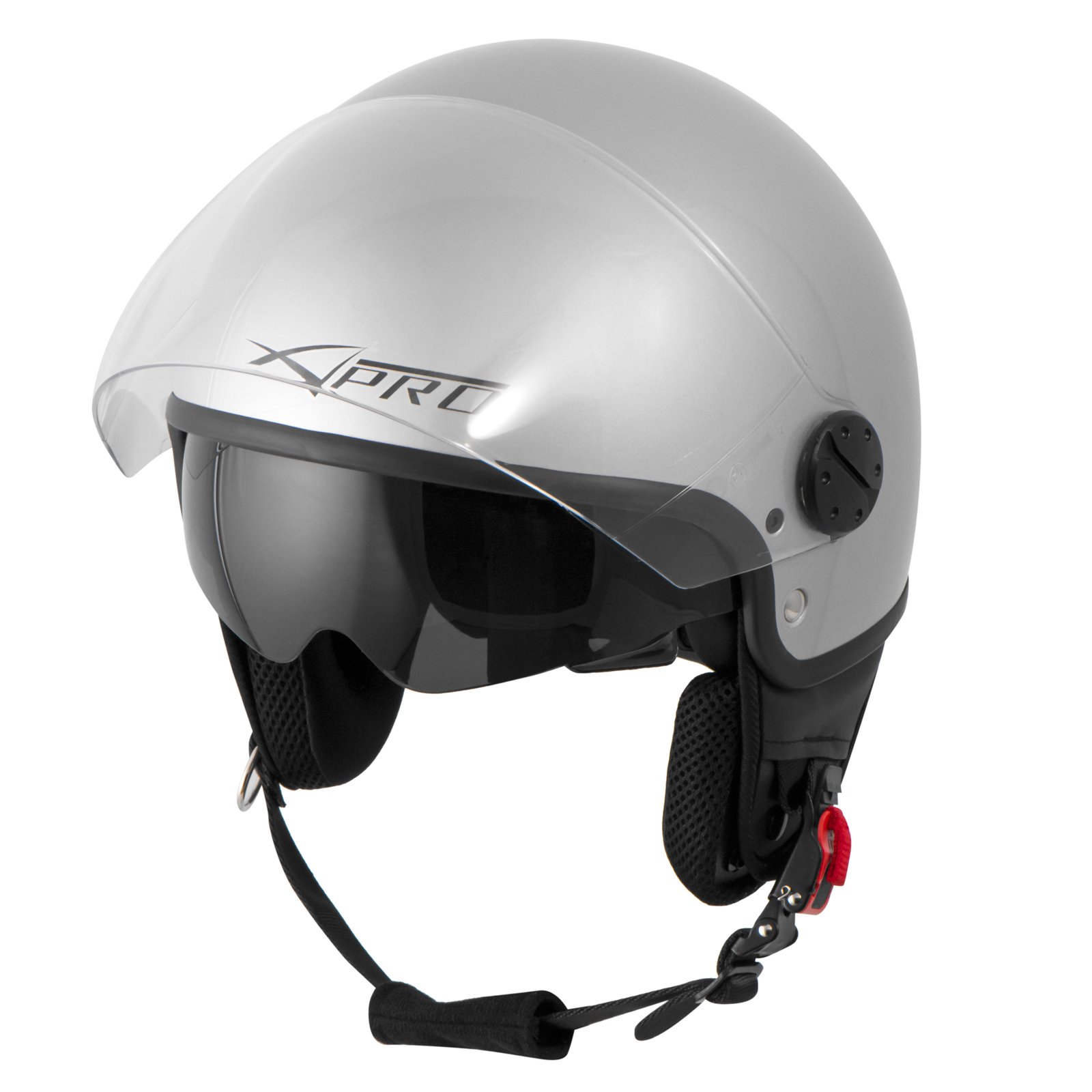 Casque Jet Moto Demi-Visière - Blanc L - ECE 22-06 Homologué Pour Scooter Et Moto