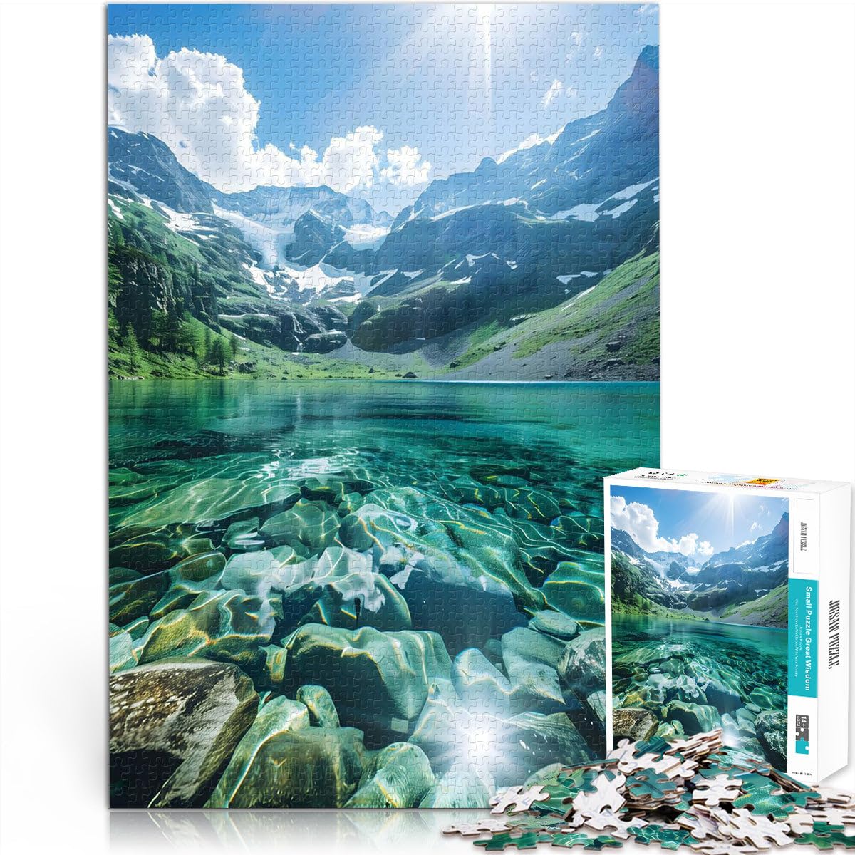 Adult Jigsaw Puzzles 1000 Pieces Crystal Mountain Lake Lernspiele Heimdekoration Geburtstagsgeschenk, Geschenke, Wandkunst75x50cm