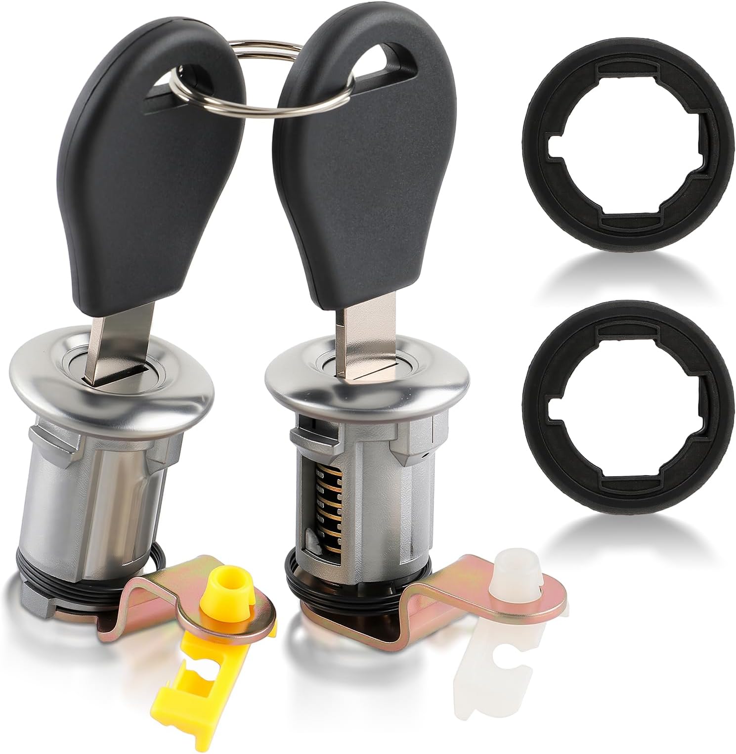 AUTOKAY 2Pcs Left & Right Door Lock Set W/Key Fit for Nissan Pickup Hardbody D21 Navara King Cab Pickup 1986-1998 Models Replace# 80600-01G25 80601-01G25