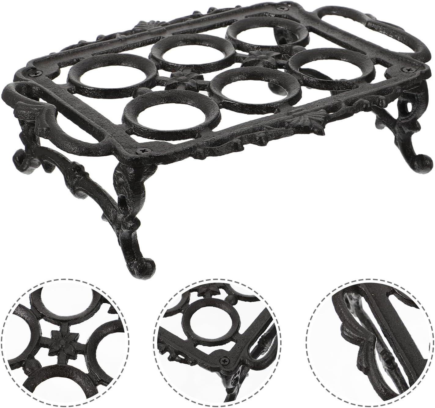 Cast Iron Egg Storage Rack Large Kitchen Egg Organizing Basket Dining Table Home Use Black