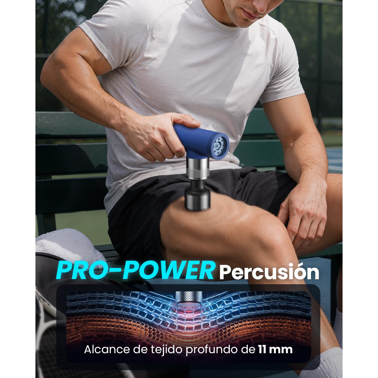 BOB AND BRAD A7 Pro Mini Pistola de Masaje con Cabezal de Frío y Calor, Masajeador de Percusión Profesional para Tejido Profundo, Amplitud de 11mm, Portátil para Hombros, Piernas, Regalo de Bienestar