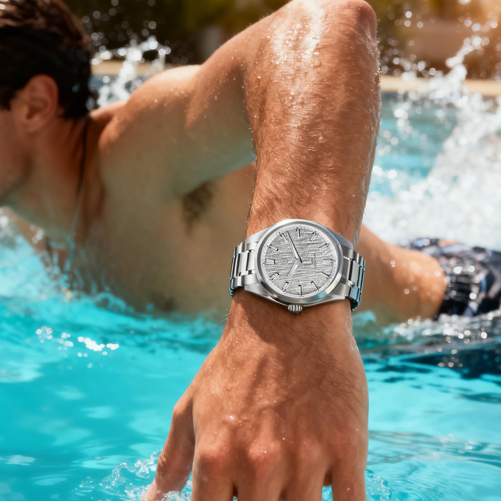 watchdives WD0003C Reloj de Cuarzo VH31 de segundero Continuo para Hombre con diseño Original, 36 mm, Cristal de Zafiro, Reloj de Pulsera de Estilo Refinado, Resistencia al Agua 100 m