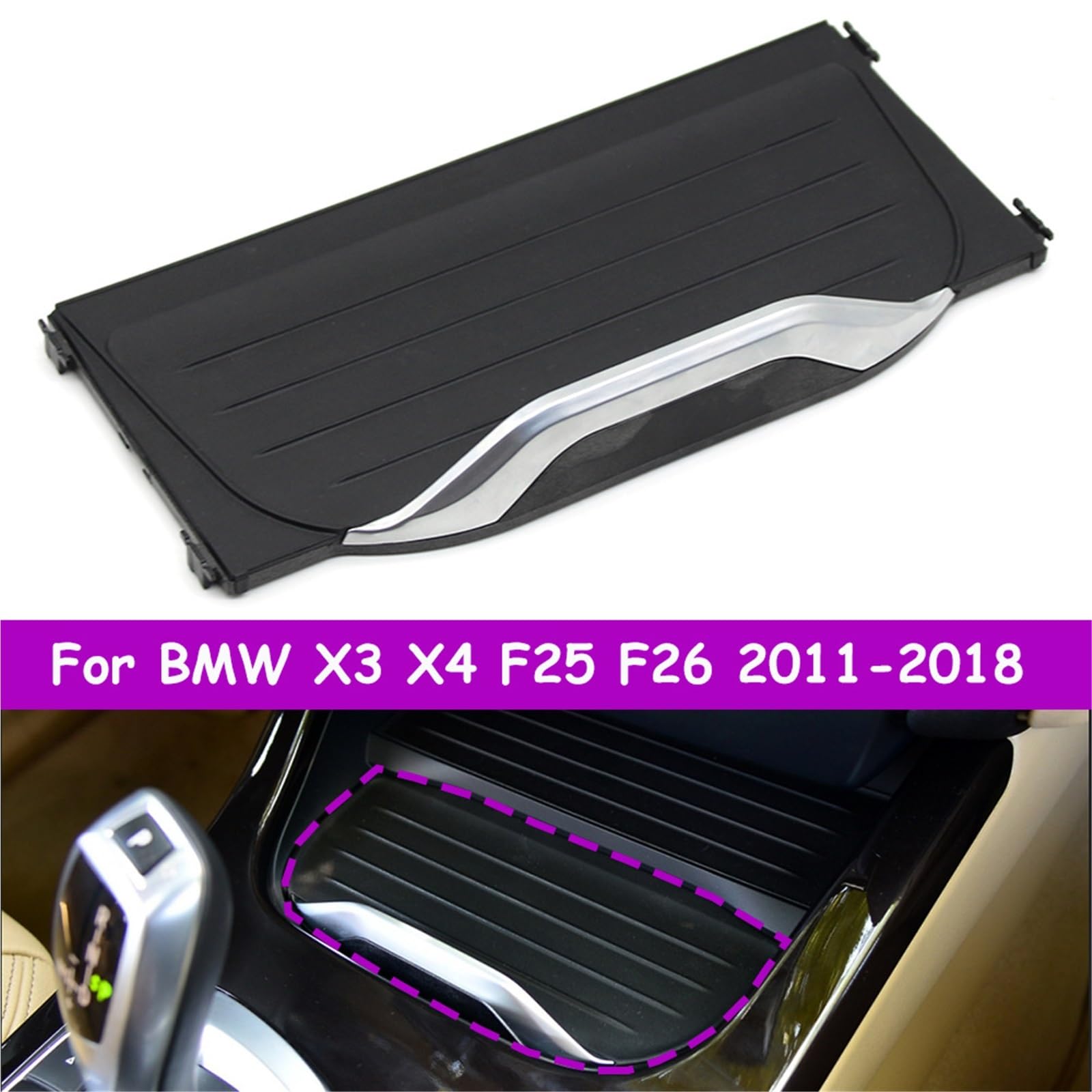 Ochrona Podłokietnika Uchwyt na kubek z wodą do konsoli samochodowej, osłona na roletę, pasuje do BMW F25 F26 X3 X4 2011-2018 51169301722 Skórzana poduszka na podłokietniki