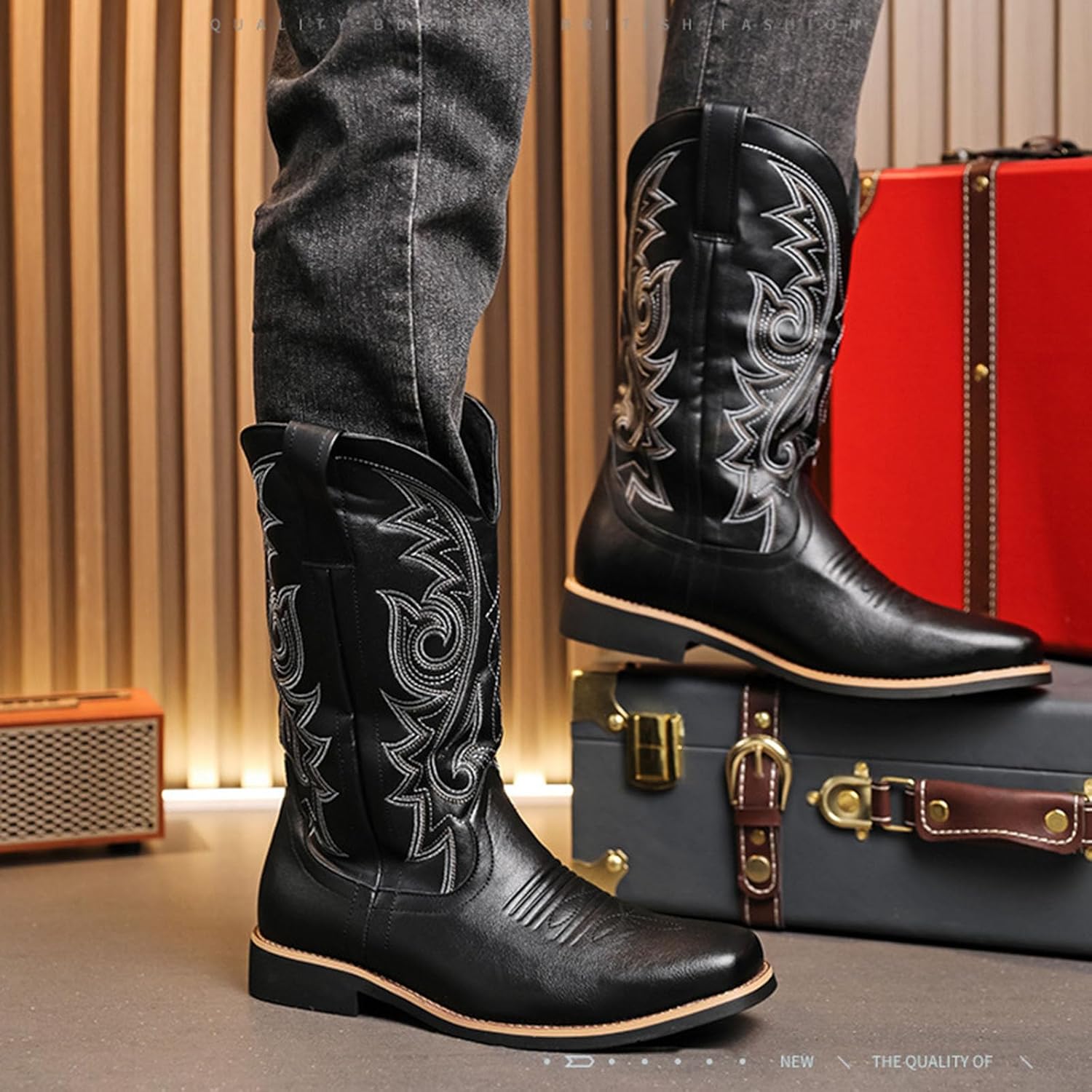 Bottes Western Botte Cuir Homme Santiag Santiag TOMBSTONE 3241