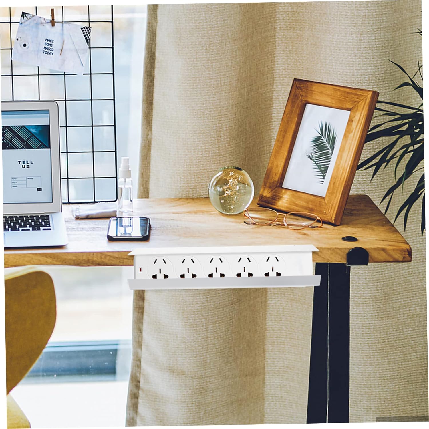 DOITOOL Under Table Offline Rack Wire Metal Cable Socket Tray White Stand Home Supply Cable Manager Storage