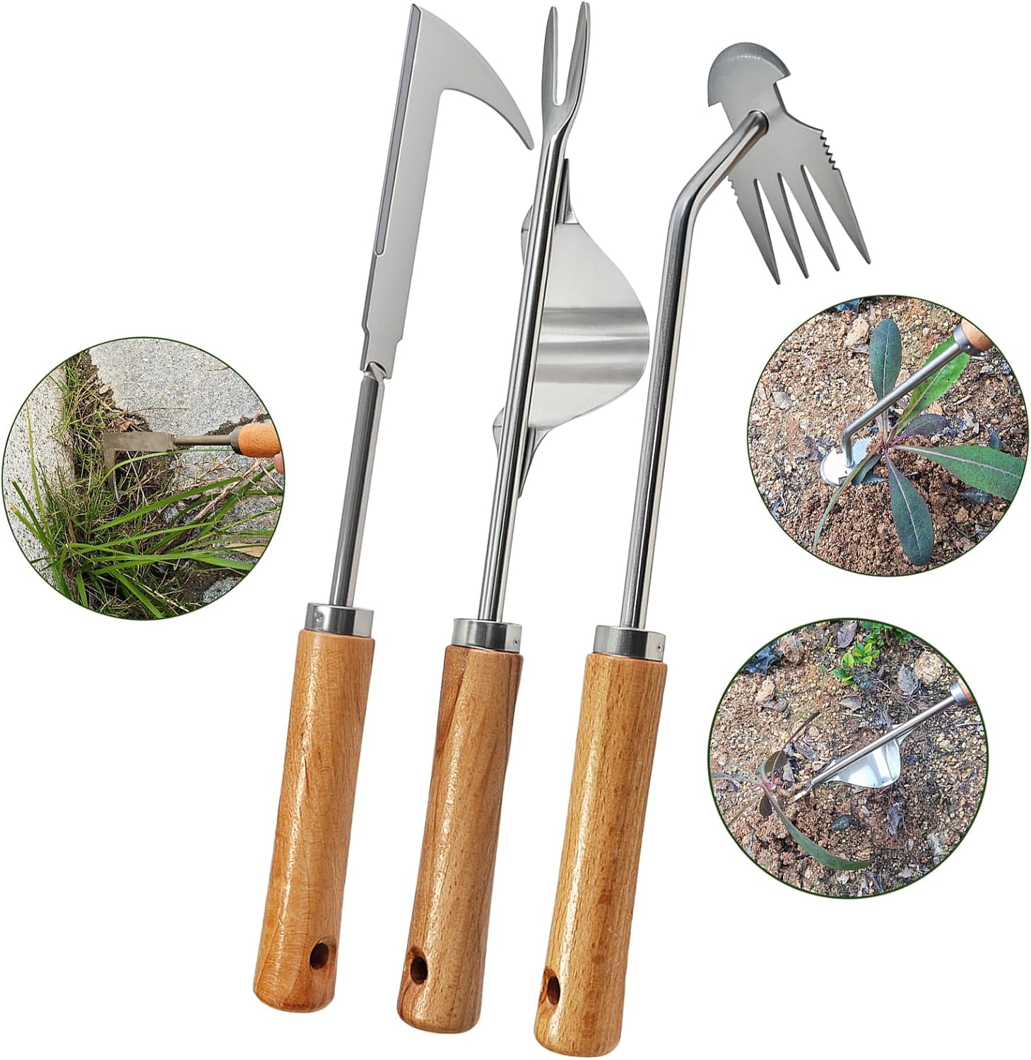 5PCS Weed Puller Tool, Garden Tool Set, Portable Garden Weeder Tool for Vegetable Gardening Backyard Farm Planting