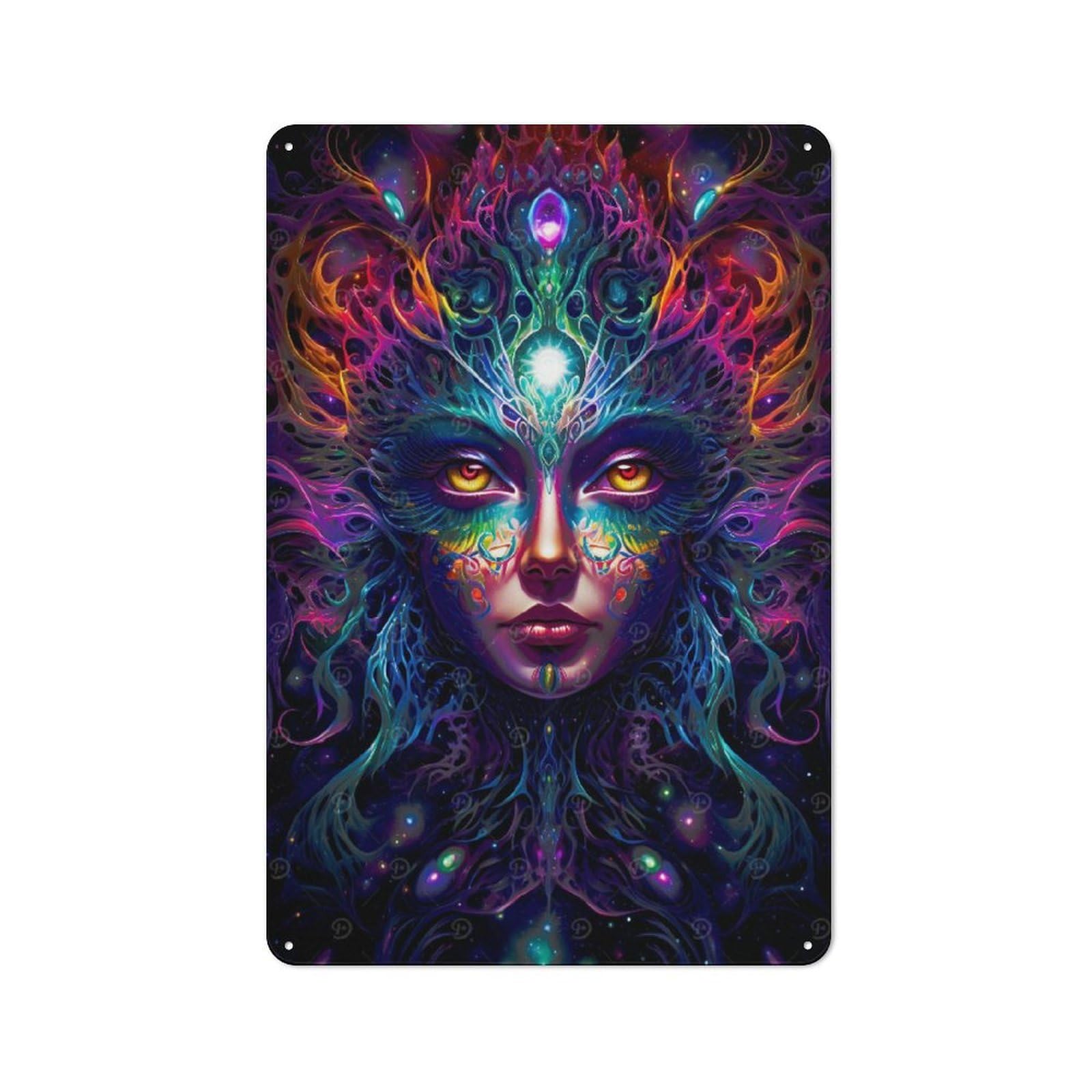 Junmoney Godess Tin Wall Plaque 30X20cm With For Hallway Wall, With Clear Retro Wall Decor Character
