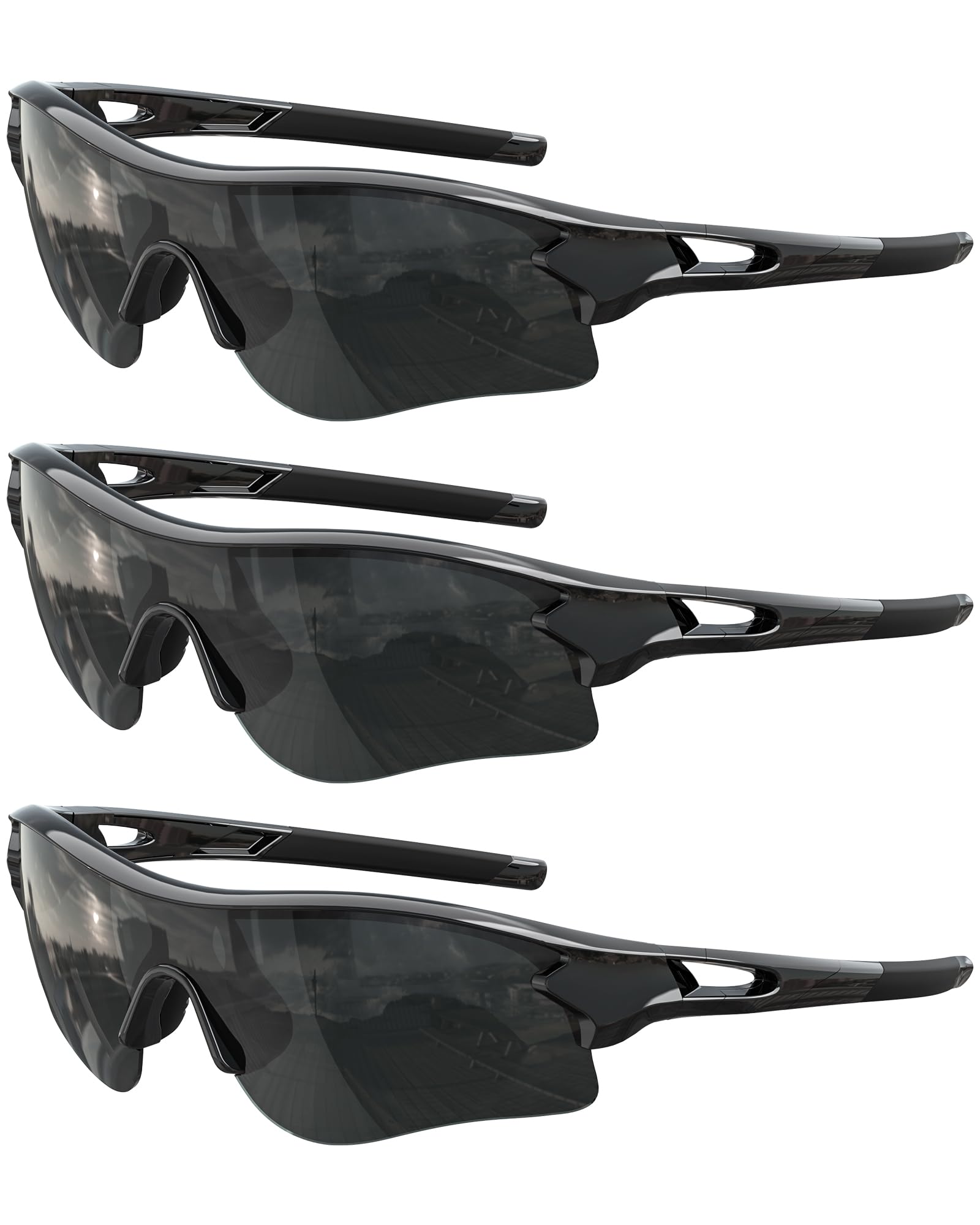 Lentes de sol deportivos polarizados para hombres y mujeres, lentes UV400 de una sola pieza para béisbol, correr, ciclismo, pesca
