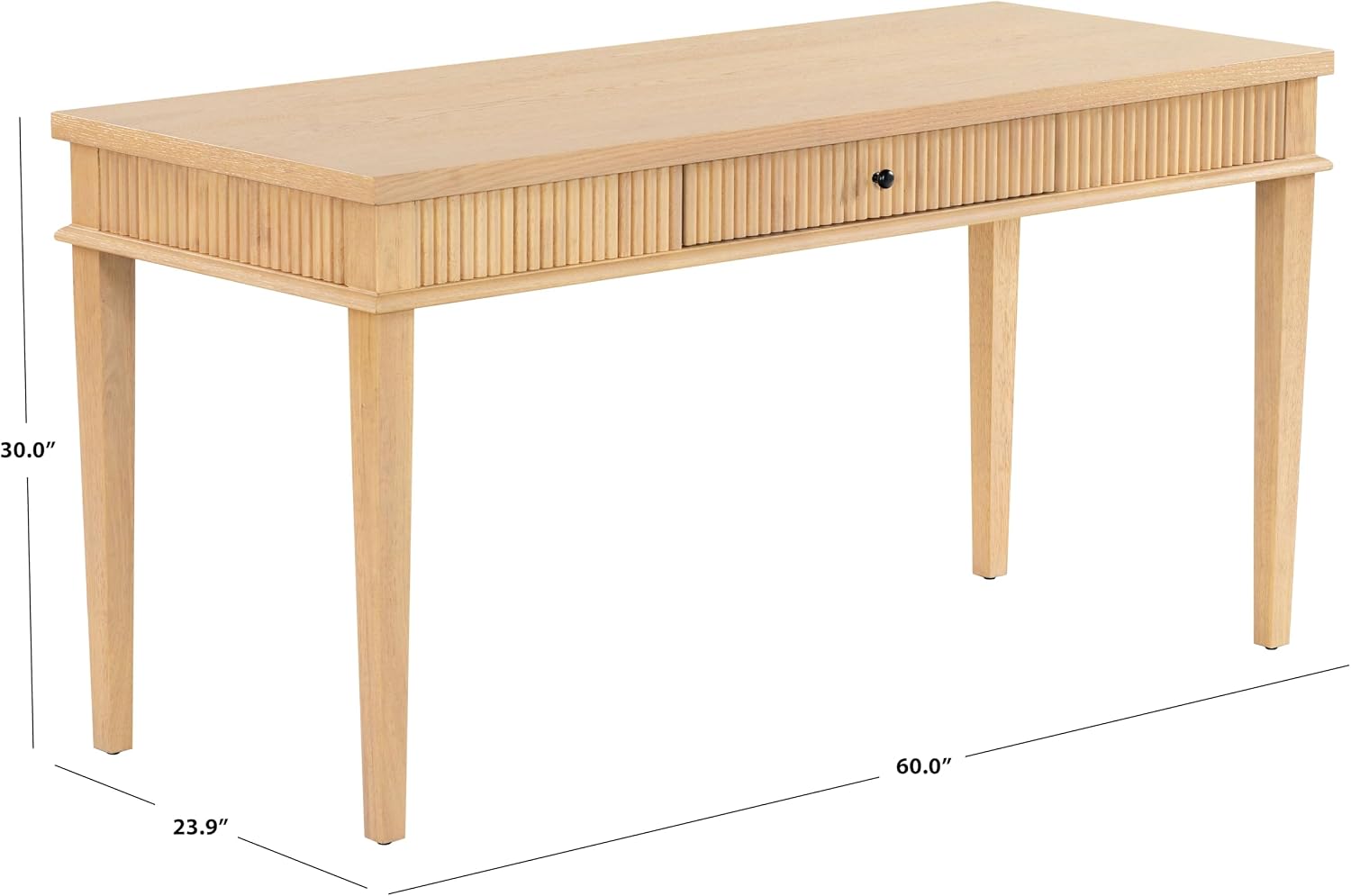 SAFAVIEH Couture Collection Shelbie Oak Brown & Black 1-Drawer Reeded Computer Table Office Writing Desk