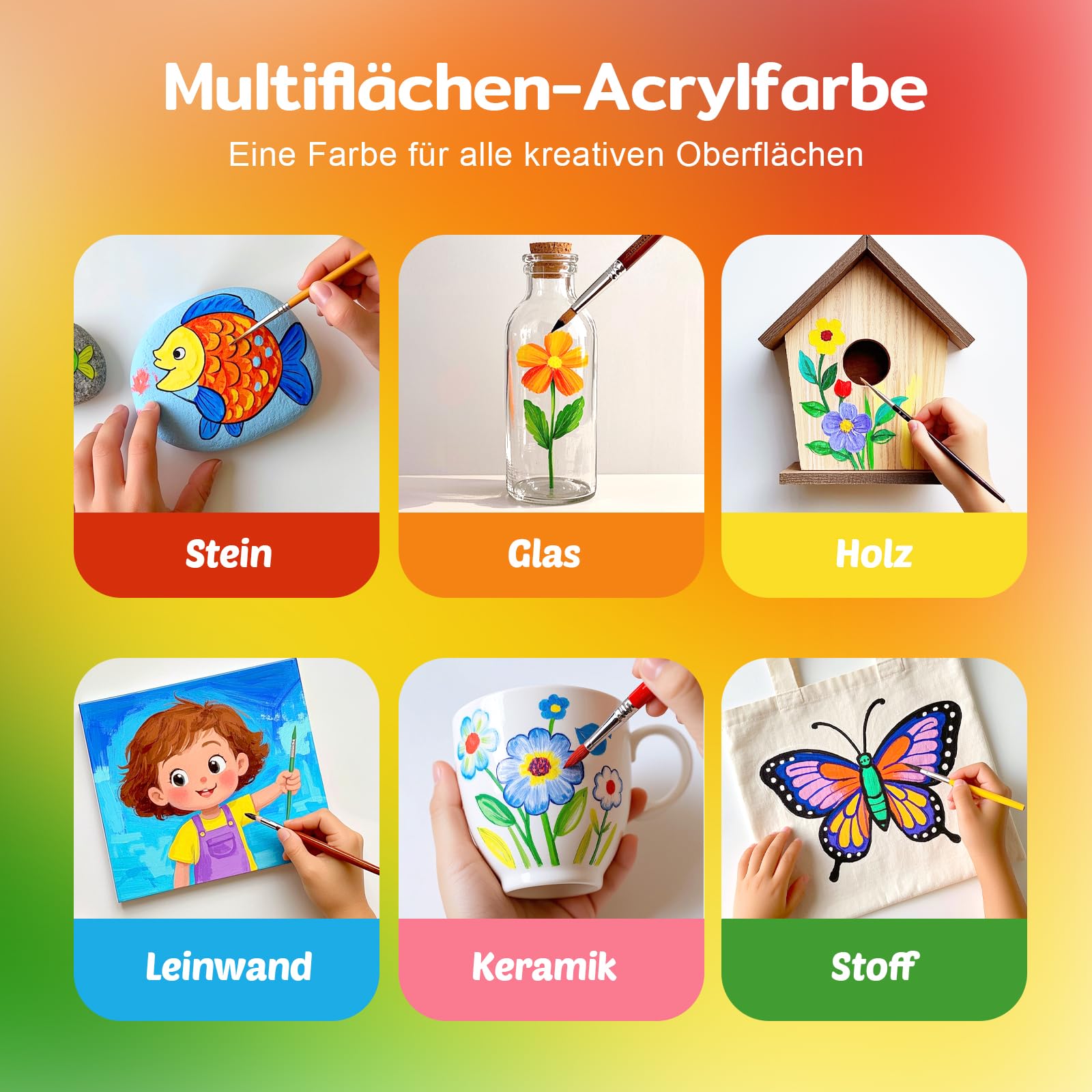 TMOL Acrylfarben Set, 14 x 500 ml – wasserdichte, lichtbeständige & schnell trocknende Acrylfarbe für Künstler, Anfänger & Hobby-Maler. Ideal für Holz, Glas, Keramik, Leinwand und Stoffe
