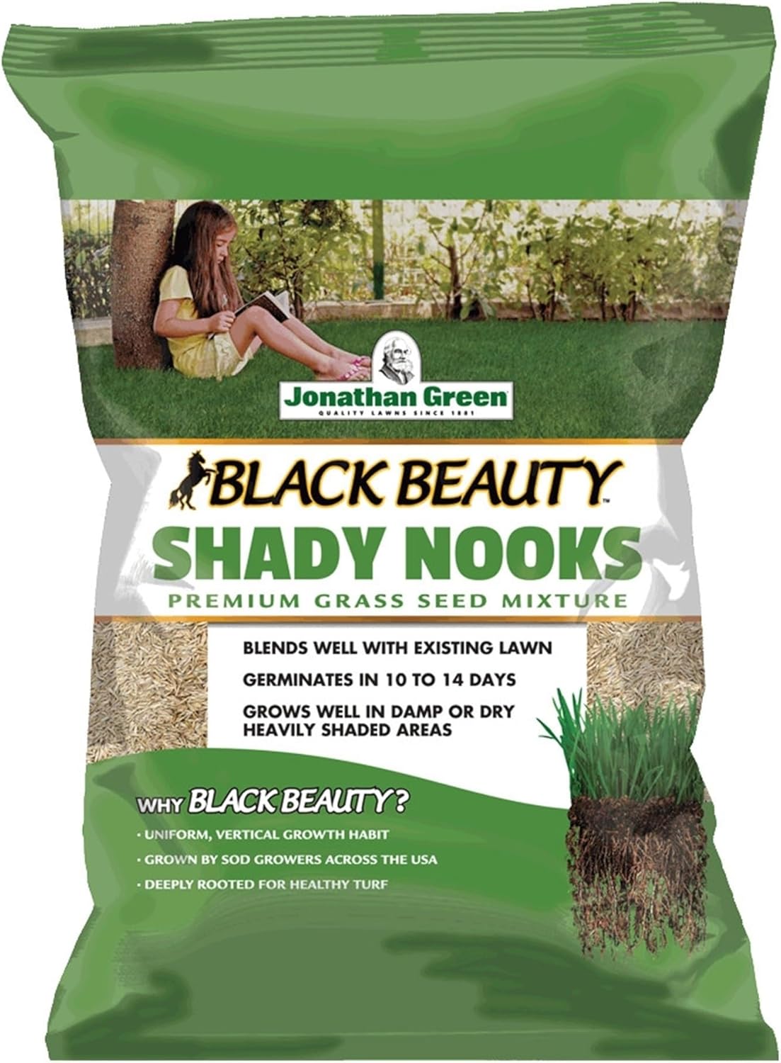 Jonathan Green Black Beauty Shady Nooks Mixed Shade Grass Seed 3 lb. - Case of: 1;