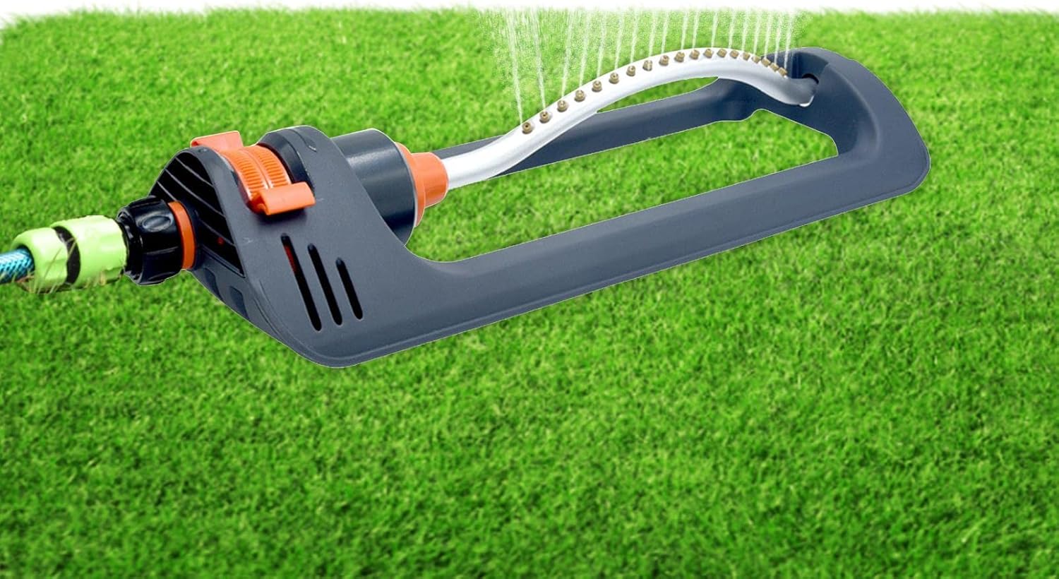 MUALIK Lawn Sprinkler for Yard Oscillating Water