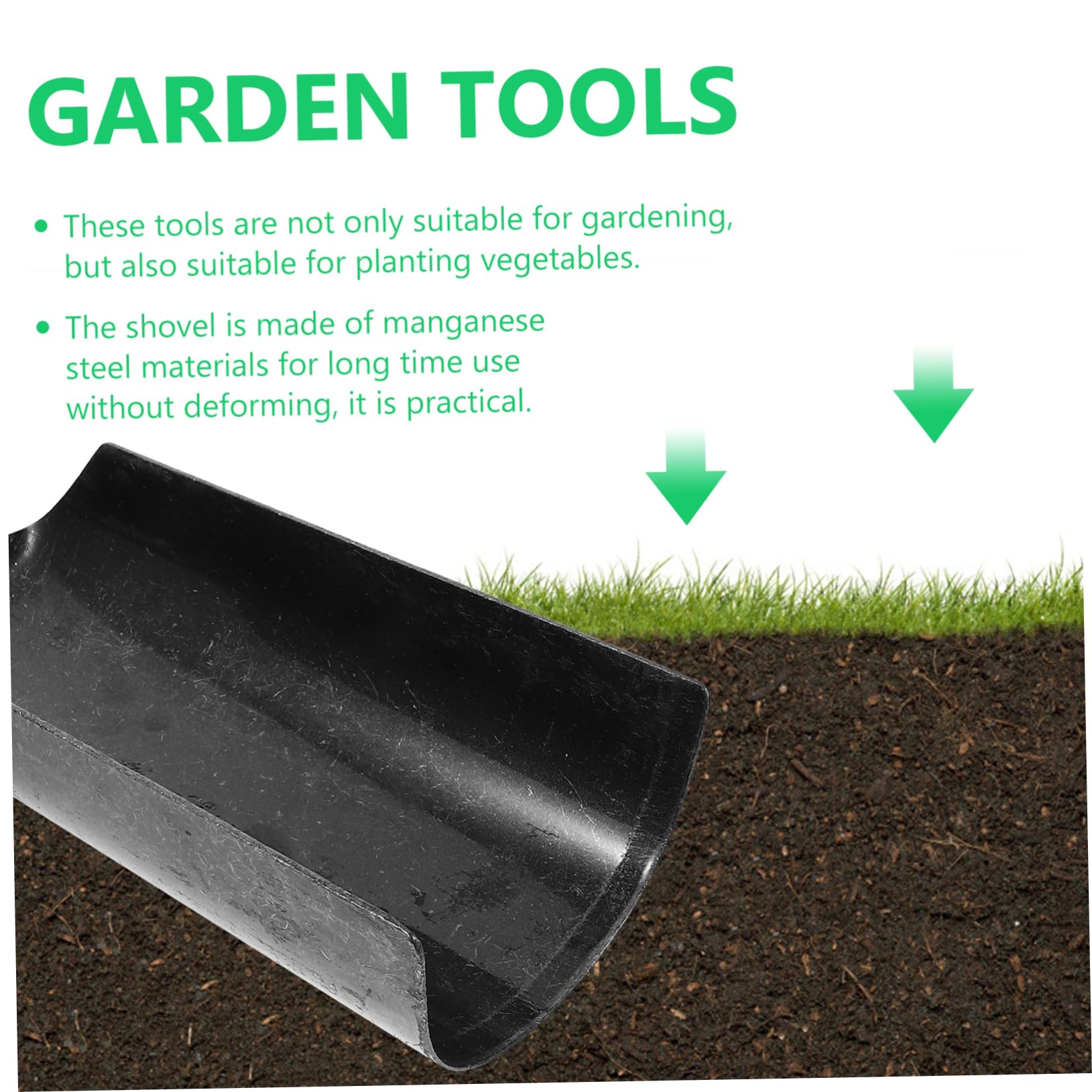TOYANDONA Outil De Jardin en Métal pour Creuser avec Manche Outils De Jardinage Désherbage