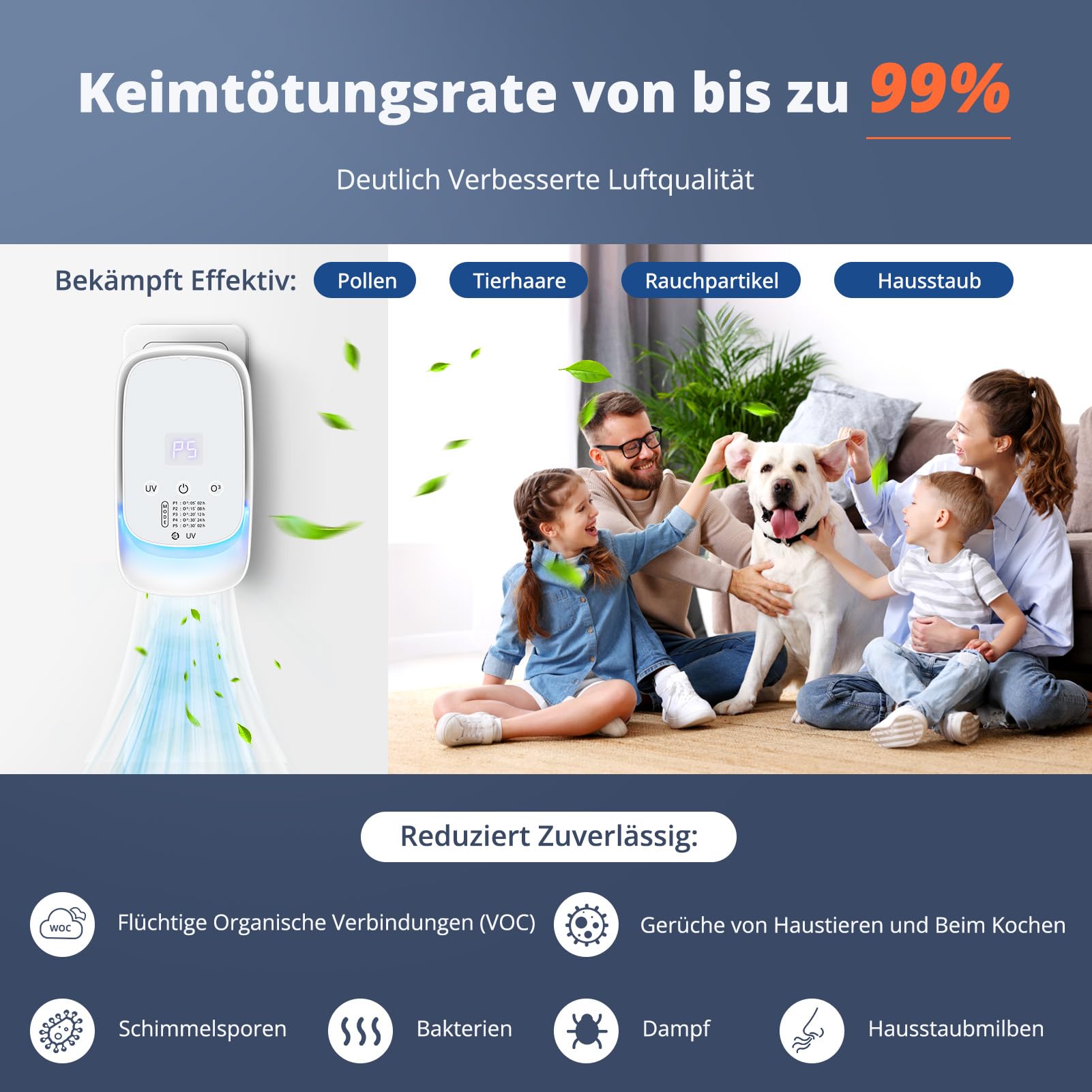 Ozonowy oczyszczacz powietrza oczyszczacz powietrza UV z pudełkiem zapachowym o silnym zapachu, 99% środek do usuwania zapachów do żwiru dla kota, skuteczny przeciwko toalecie, kuchni, zwierzętom