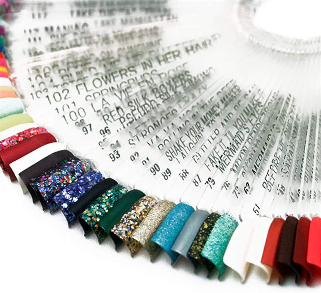 Muestras Mostrador Display Exhibidor de Uñas Postizas para Pintar, 50pcs Practicas Arte Tips Expositor de Esmalte Transparente
