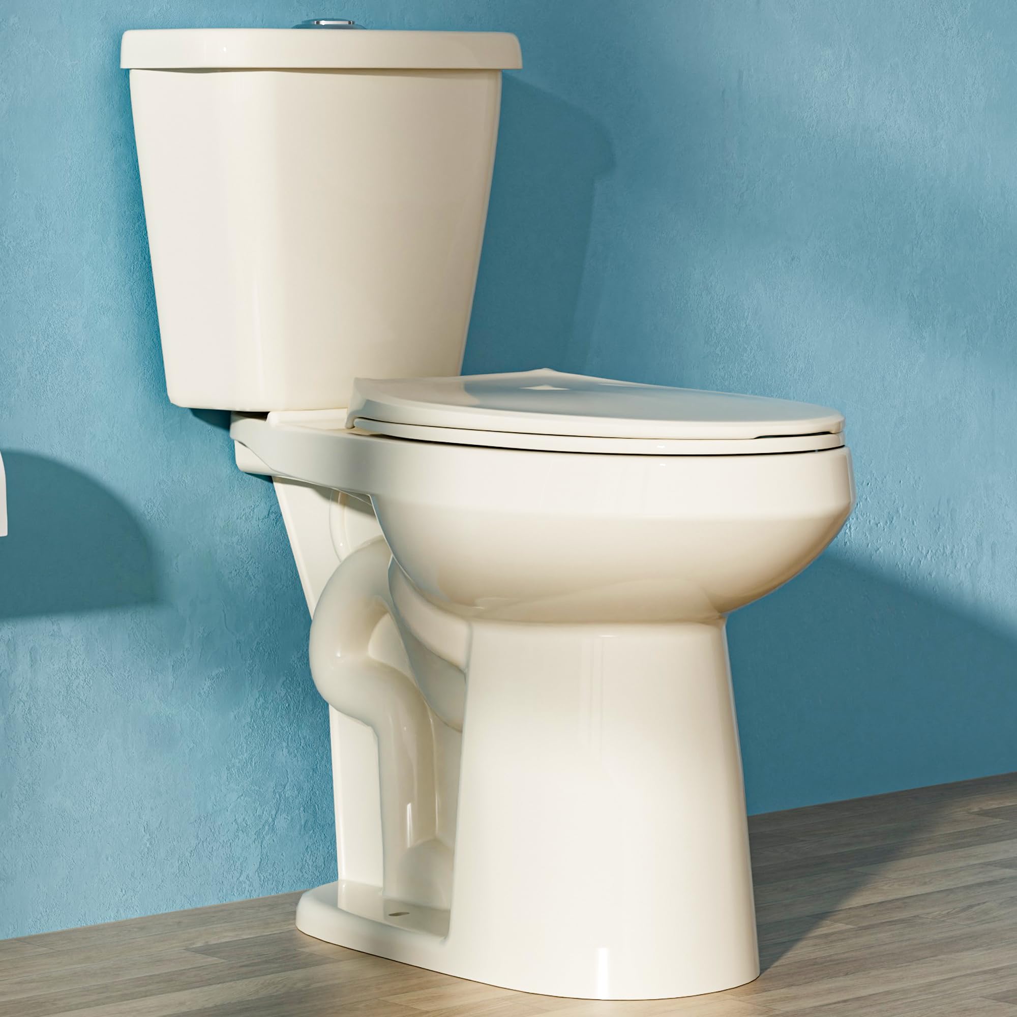tall toilet 21 inch for seniors, extra high toilets, comfort elongated bowl heigh 21", seat height 22", two-piece dual flush 1.1/1.6 gpf, 12 inch rough-in, bone color, for bathroom