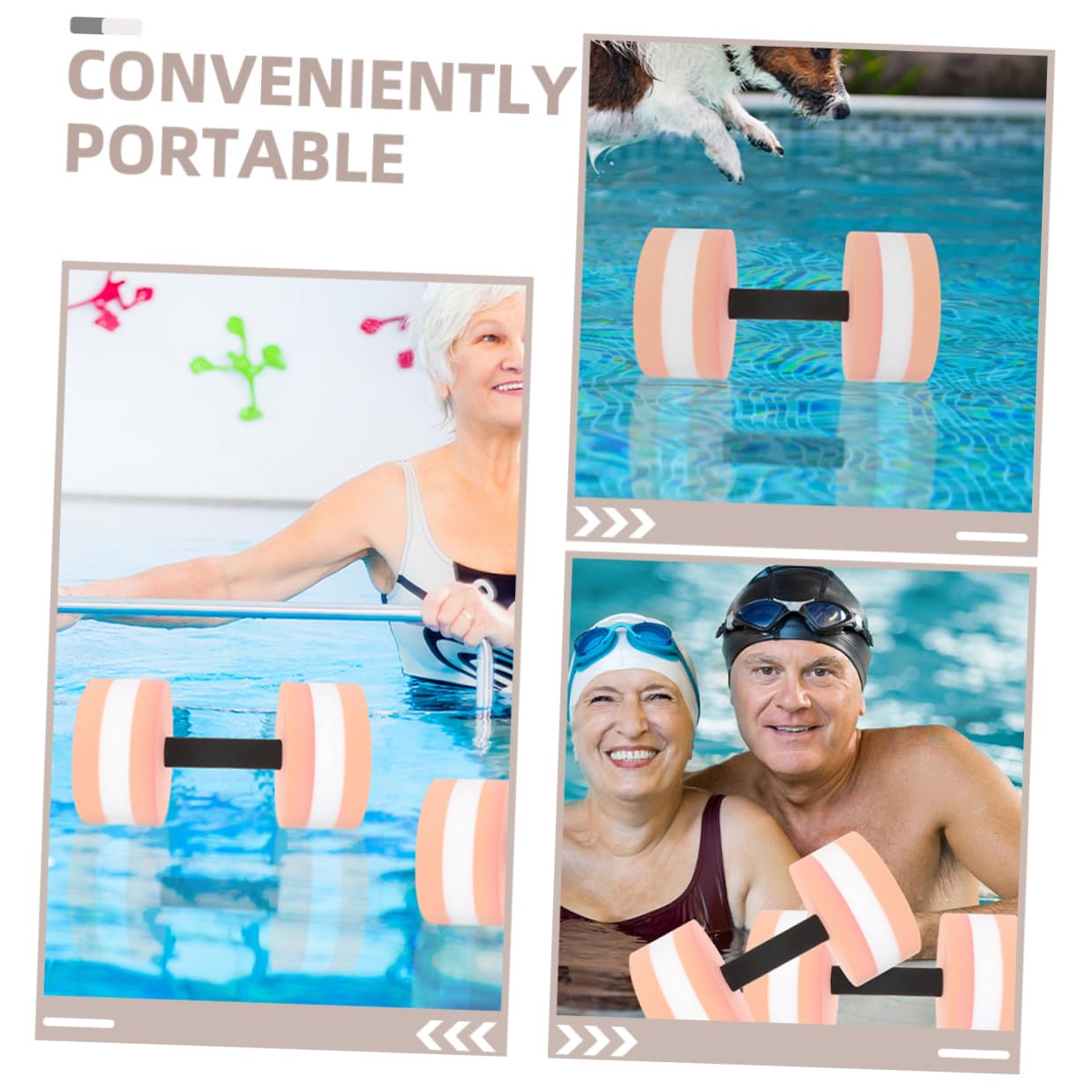 Eva Wasserhanteln Schwimmzubehör 4 Stück für Poolübungen Tragbare Wassergewichte für Ganzkörpertraining für Erwachsene im Wasser und Pool