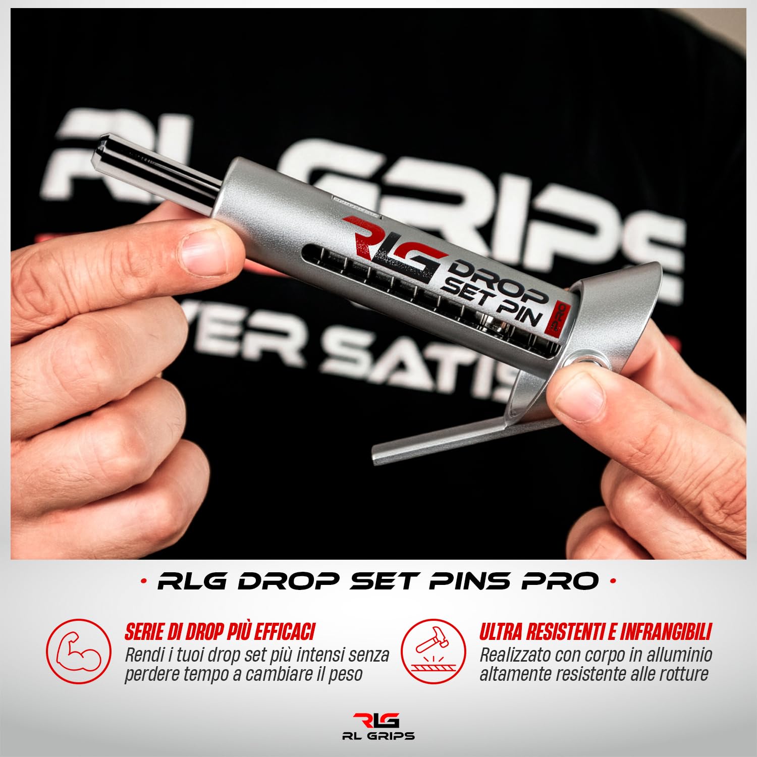 Drop Set Pins PRO per Palestra - Perni in Alluminio per Uso Professionale per Allenamento con Serie discendenti - Perni Automatici in Metallo di Grande Durata