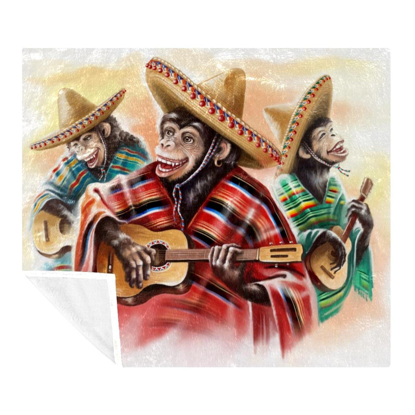 Couverture douce singe mexicain pour vos soirées sur le canapé