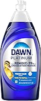 Dawn Platinum Dishwashing Liquid Fresh Rain Scent 32.7oz - 4X Faster Grease Cleaning Power, Tough on Messes