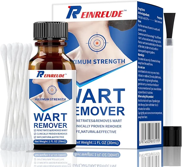 Fast-Acting Wart Remover Liquid Gel - Maximum Strength Rapid Effective Wart Removal - Ideal for Plantar, Genital, Common, Flat Warts, Corns 30Ml