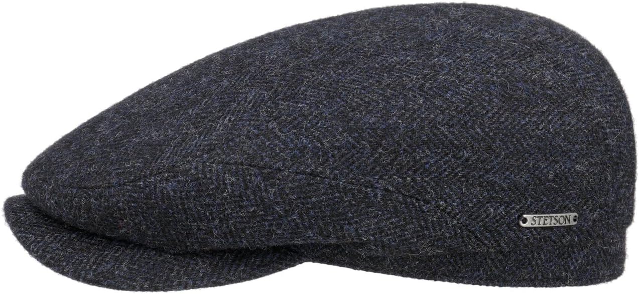 Stetson Belfast Wool Flat Cap Peaked Herringbone Men Fall Winter