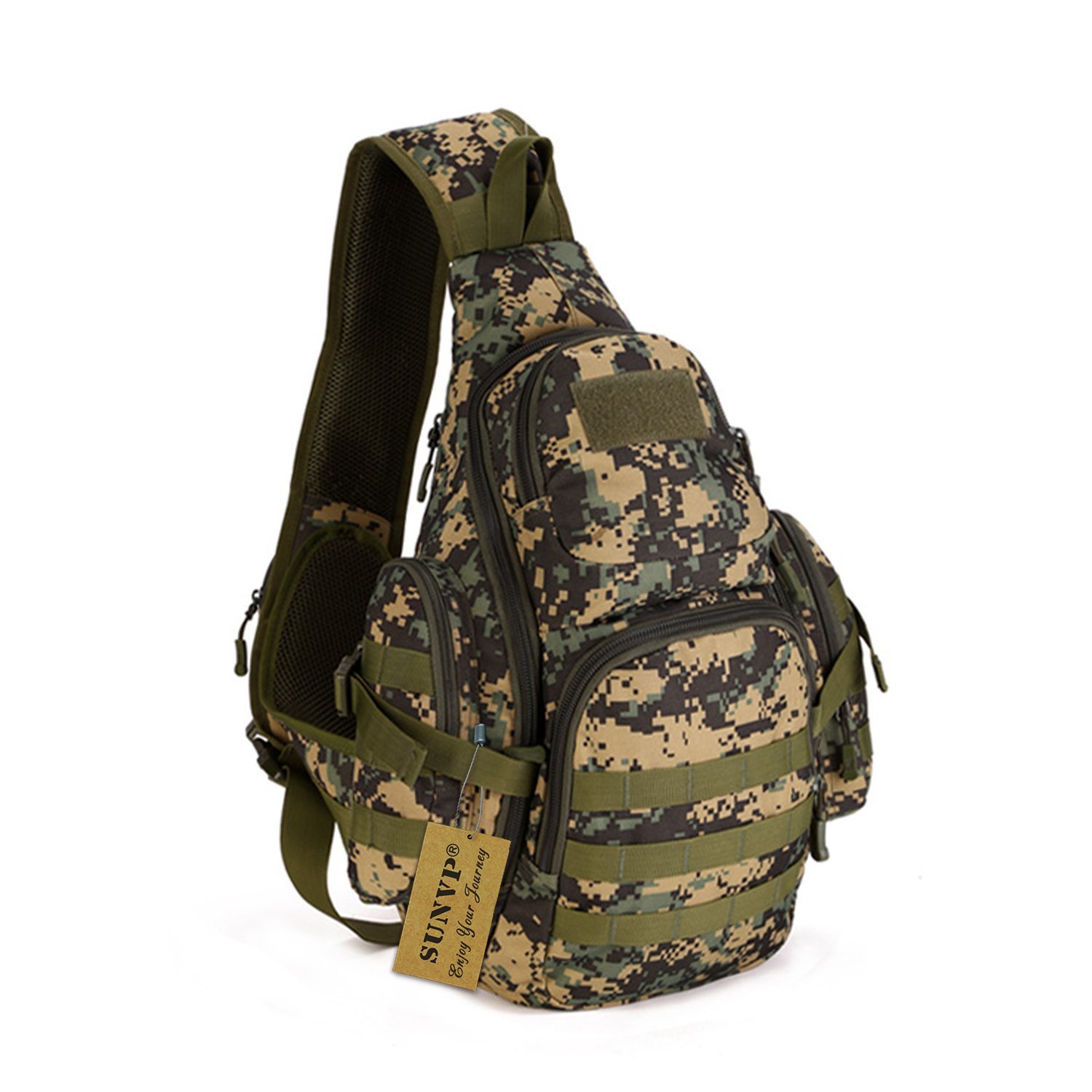 HUNTVP Tactical Sling Backpack Military Daypack Molle Chest Shoulder Bag