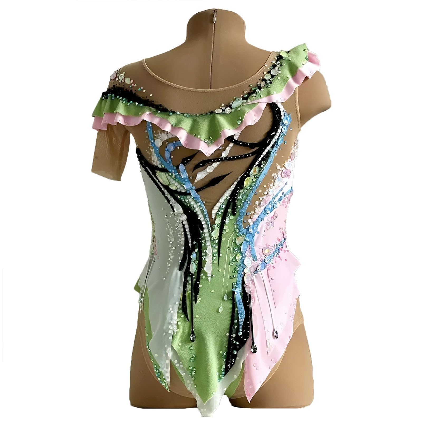 Maillot De Gimnasia Rítmica For Competición, Malla De Ballet Con Brillantes De Imitación For Mujer.