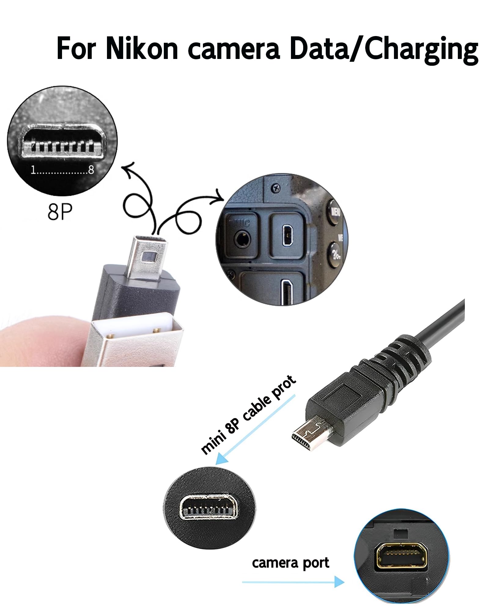 Amazon.com: USB Cable Compatible with Nikon Coolpix Charger UC-E6