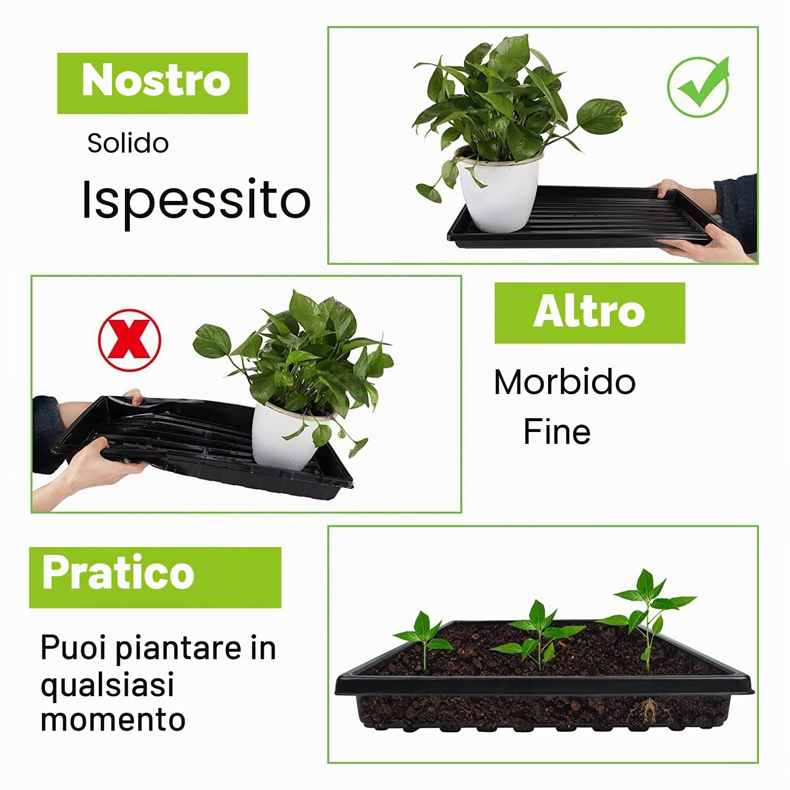 JMIATRY 12 Pezzi Germogliatore 26,9 x 26,9 x 3,6 cm, Semenzaio Germinazione, Vassoio Germinazione per piante vasi in giardino serra idroponica