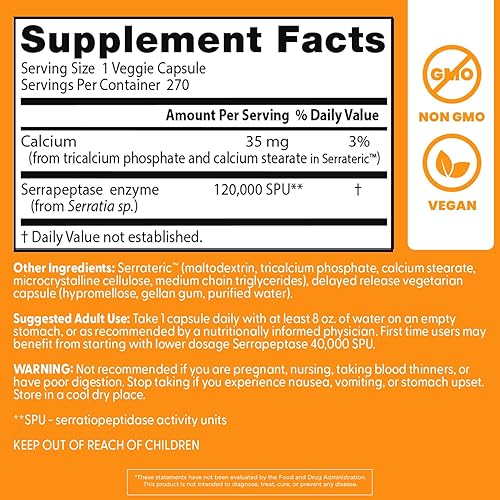 Miniatura 2 de Serrapeptase de alta potencia (120.000 de unidades)., DRB-00307, 1, 1