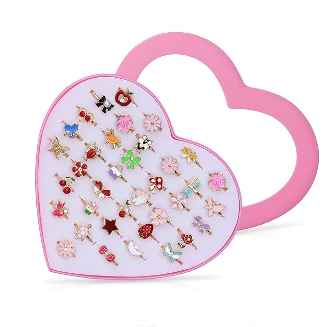 Diealles Shine 36 Pieces Anillos para Niñas Pequeñas