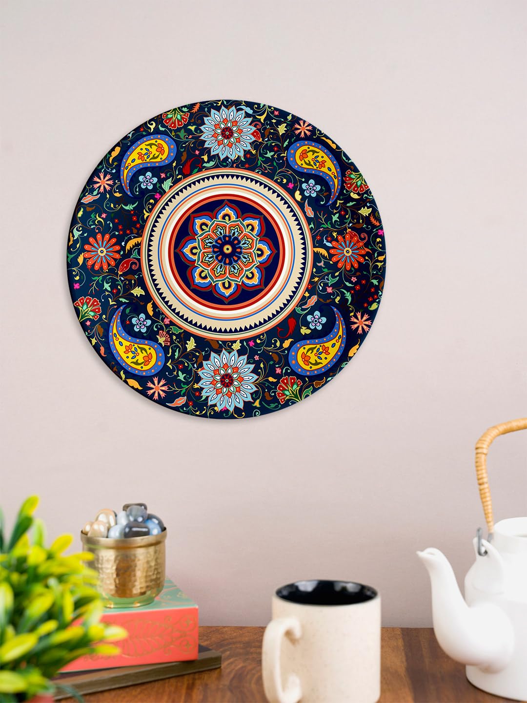 Vintage Blue Pottery Wall Plate - Handcrafted Home Decor -14 Vintage Blue Pottery Wall Plate - Handcrafted Home Decor -14