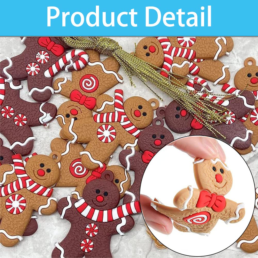 Ornamento Pan Zenzero Natale 12 Pezzi Omino Pan Zenzero Pendenti