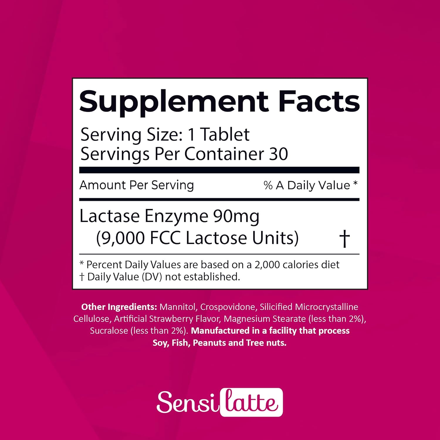 Lactase Enzyme 30 Tablets Strawberry - 9.000 FCC - Sensilatte – Quick Dissolution – Helps with Digestive Comfort – Prati Donaduzzi - Image 4