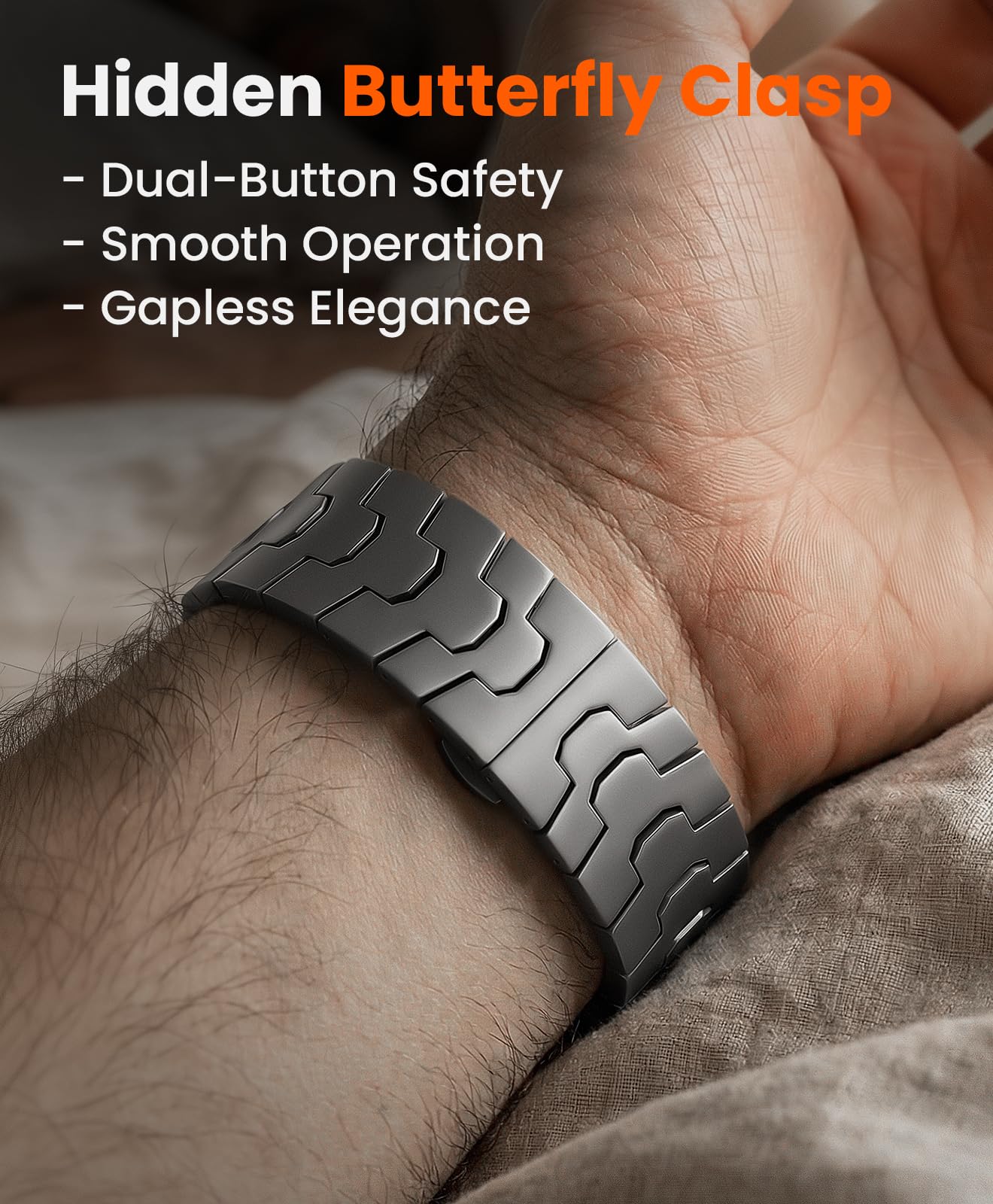 AGIS02 tytanowy pasek do zegarka Apple Watch Ultra 3, Ultra 2, Ultra 49 mm, regulowany pasek do zegarka Ultra Watch, metalowy pasek z zapięciem motylkowym, lekki i trwały pasek do zegarka