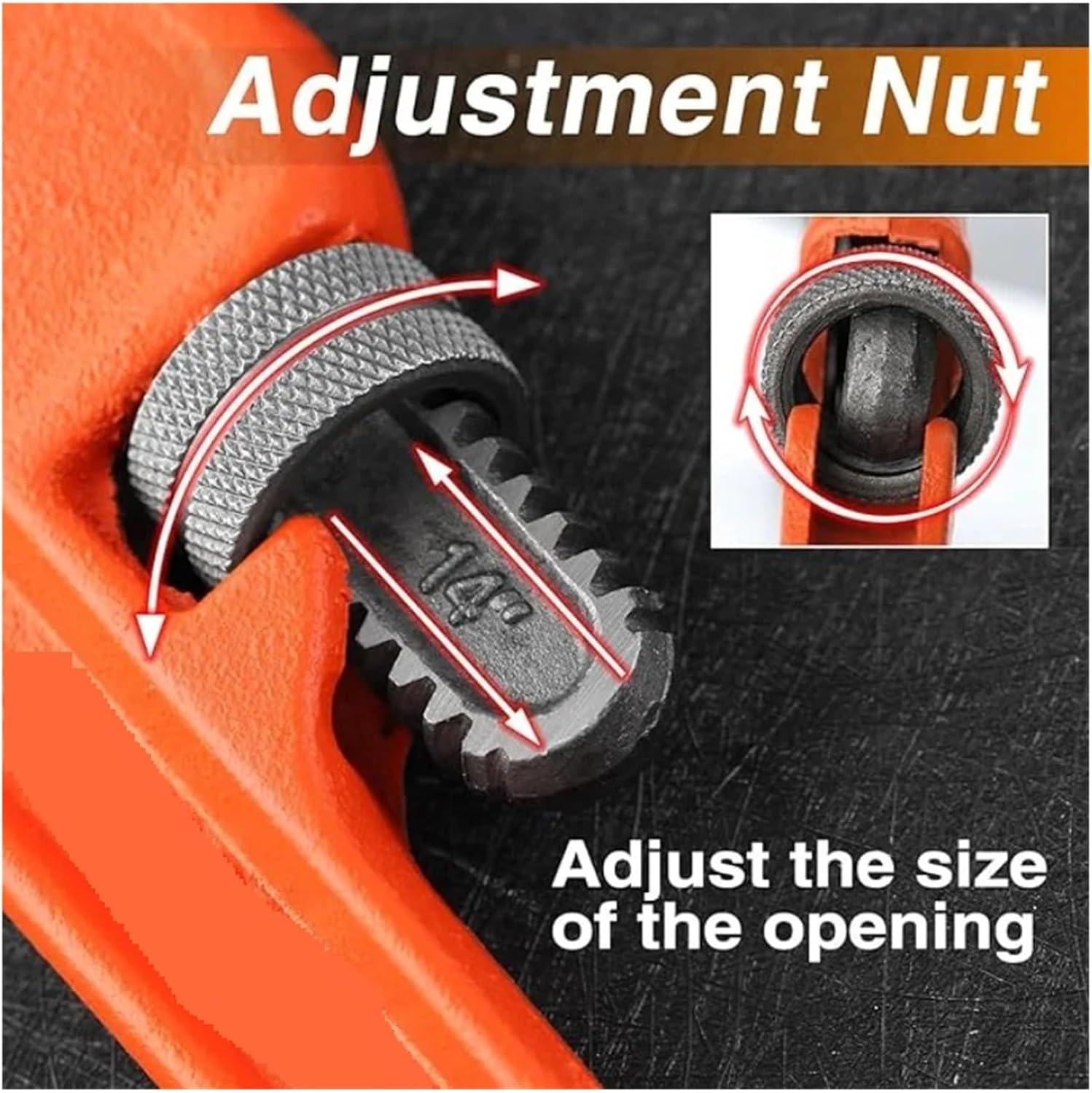 CAARLA Pipe Wrench Adjustable Pipe Wrench Faucet Tube Key Universal Plumbing Tap Heavy Dutys Pliers Clamp Spanner Plumber Tools(20cm-8in)