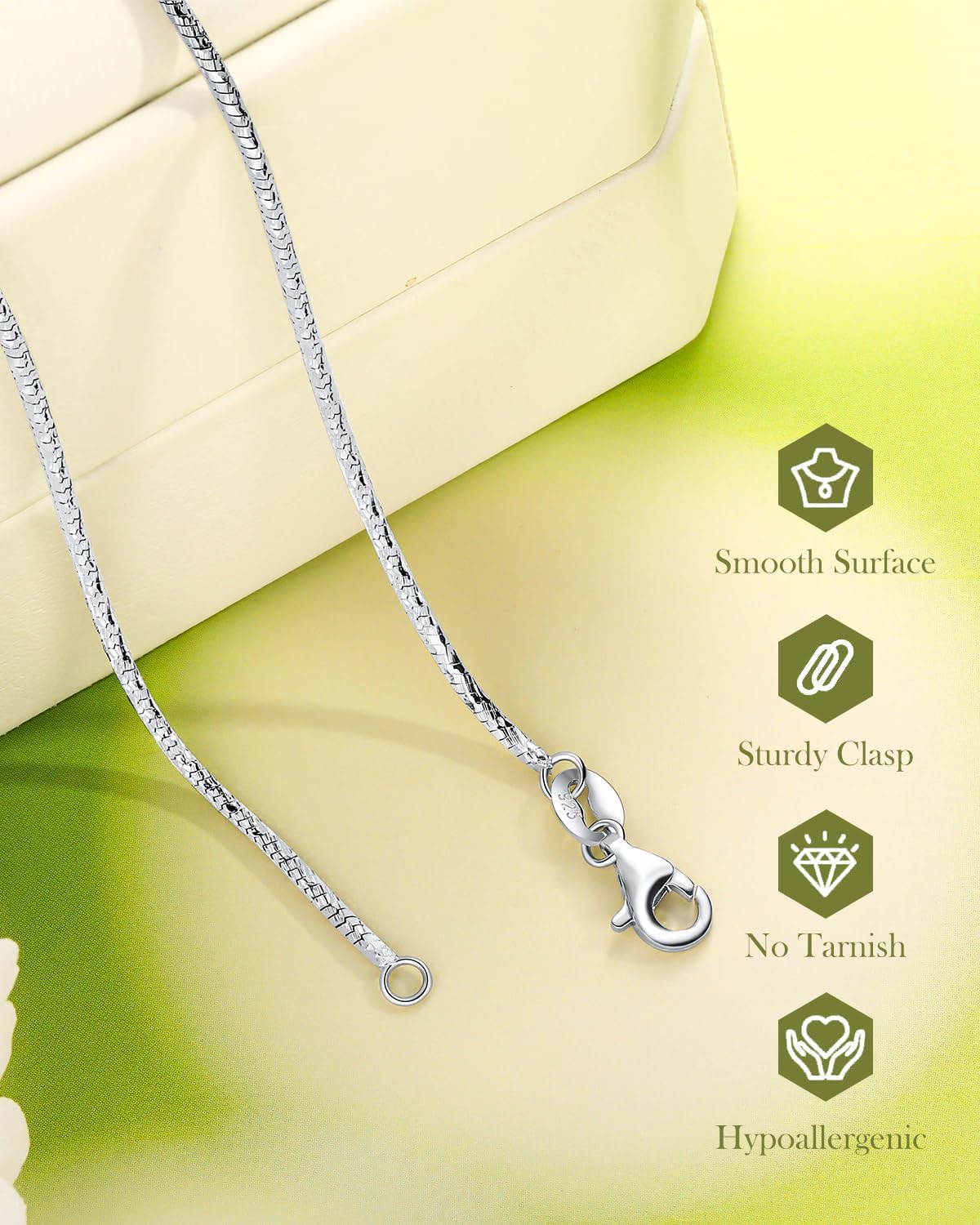 925 Sterling Silver Chain Necklace for Women Layered Necklaces Minimalist Everyday Wear Jewelry(with Box) - Image 3