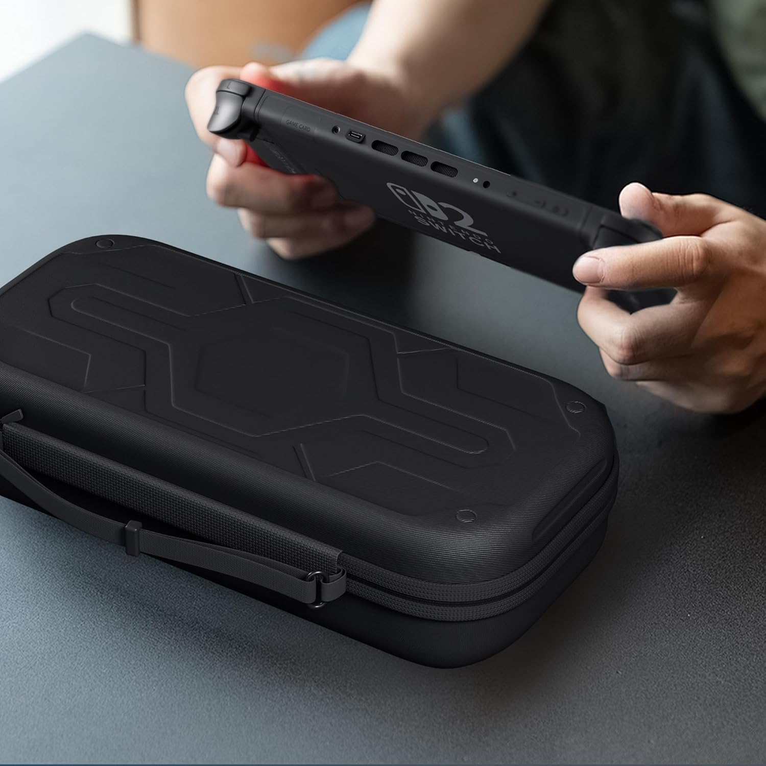 FANPL Case Bundle for Nintendo Switch 2 (2025) Accessories, Carrying Case for Switch 2 and Joy Con Controller with Hard Dockable Protective Cover, Screen protector, 8 Thumb Grips, Mecha Style Design - Image 7