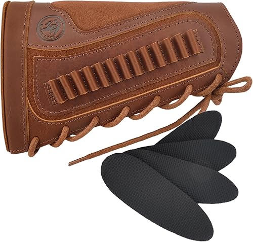 Soporte de carcasa de cuero para culatas, cubierta de pistola para mejillas para .22, 17HMR, 22LR, 22MAG