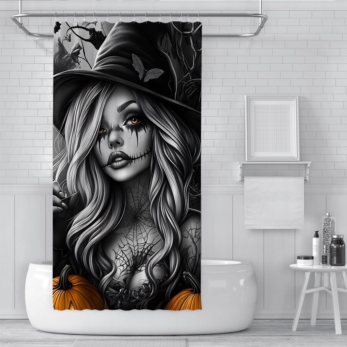 Gothic Halloween Duschvorhang Waterproof Fabric Badezimmer Deko 150x180cm