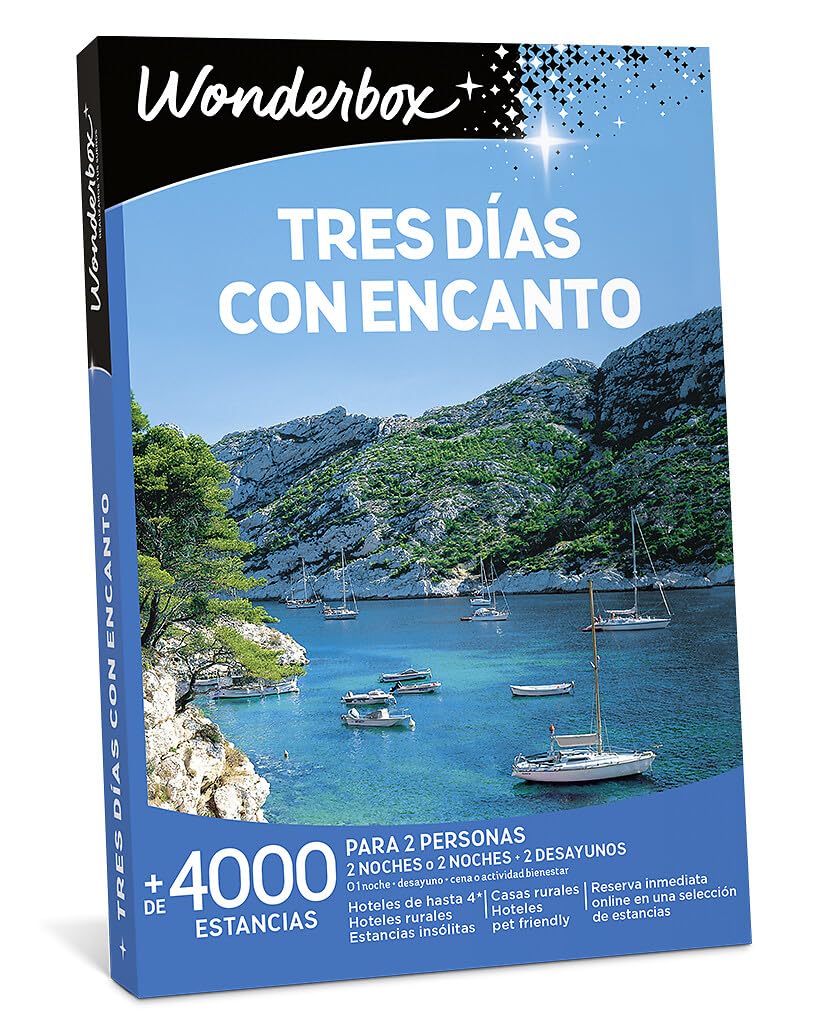 WONDERBOX - Caja Regalo Tres Días Con Encanto - Parejas Regalos Ideales Para Escapar De La Rutina Diaria. Ideas Regalo Mujer, Ideas Regalo Original Hombre, Ideas Regalos