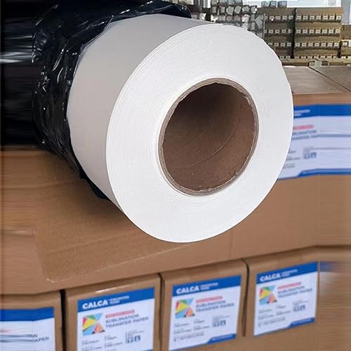 CALCA Rollo de papel de sublimación de tinte de 36 pulgadas x 328 pies, papel de transferencia de calor de formato ancho, rollo de papel de